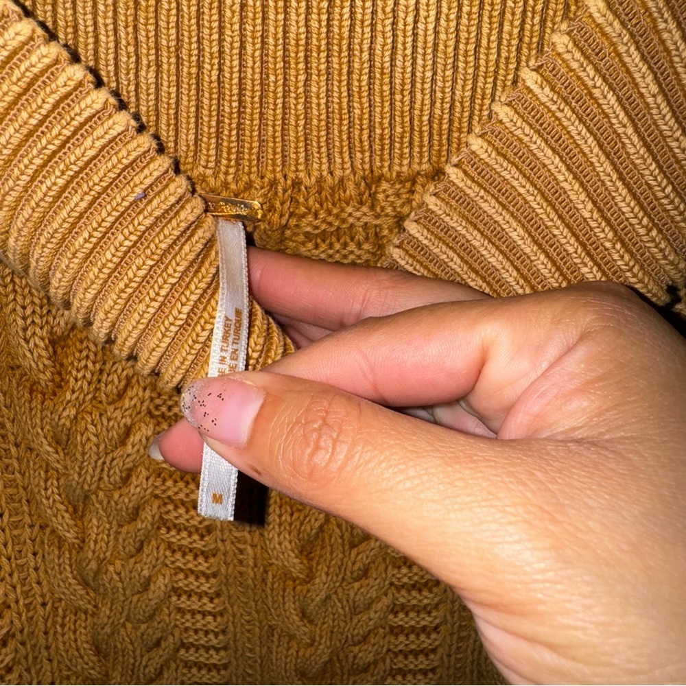 Free People mustard Margo swift knit midi skirt m - Picture 8 of 10